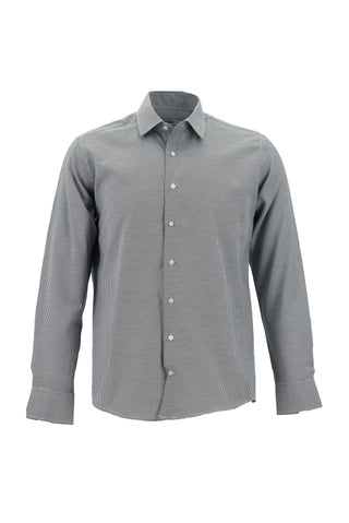  Koyu Lacivert Uzun Kol Slim Fit Dar Kesim Klasik Desenli Pamuklu Kolay Ütülenebilir Gömlek