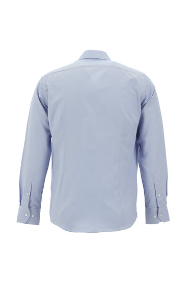  Açık Mavi Uzun Kol Slim Fit Dar Kesim Klasik Desenli Pamuklu Kolay Ütülenebilir Gömlek