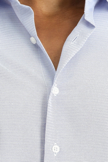 Koyu Mavi  Uzun Kol Slim Fit Dar Kesim Klasik Desenli Pamuklu Kolay Ütülenebilir Gömlek