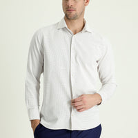 Light Brown Long Sleeve Slim Fit Narrow Cut Patterned Cotton Easy Iron Shirt