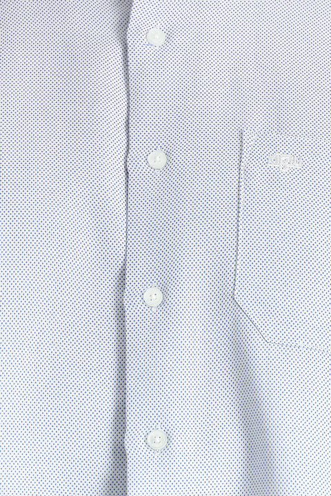 Koyu Mavi  Uzun Kol Klasik Desenli Pamuklu Gömlek