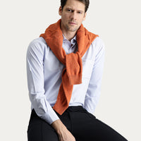 Uçuk Mavi Uzun Kol Klasik Desenli Pamuklu Gömlek