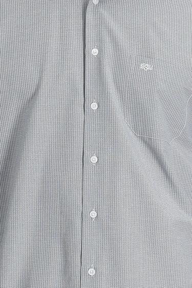 Açık Siyah Uzun Kol Klasik Desenli Pamuklu Kolay Ütülenebilir Gömlek