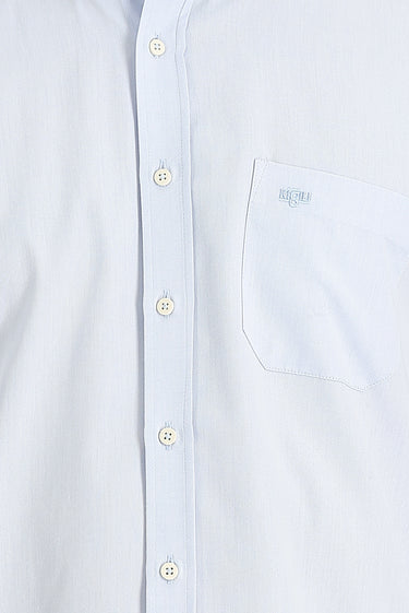 Açık Mavi Uzun Kol Regular Fit Desenli Pamuklu Kolay Ütülenebilir Düğmeli Yaka Gömlek
