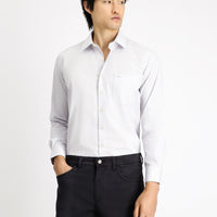 Açık Gri Uzun Kol Klasik Pamuklu Kolay Ütülenebilir Gömlek