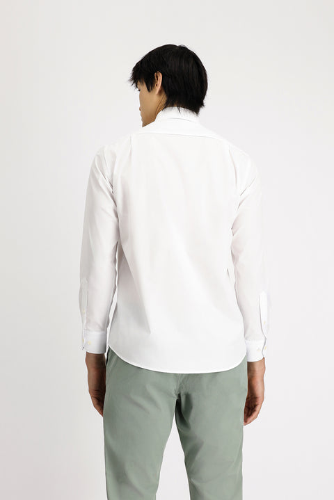 Beyaz Uzun Kol Klasik Pamuklu Kolay Ütülenebilir Gömlek