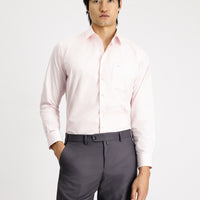 Pudra Pembe Uzun Kol Klasik Pamuklu Gömlek