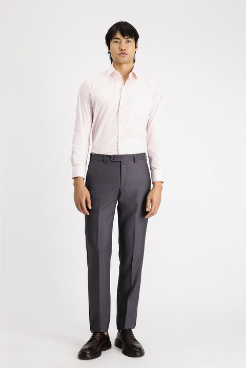 Pudra Pembe Uzun Kol Klasik Pamuklu Gömlek