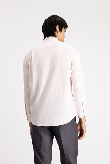  Pudra Pembe Uzun Kol Klasik Pamuklu Kolay Ütülenebilir Gömlek