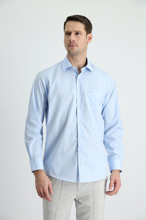 Uçuk Mavi Uzun Kol Non Iron Klasik Pamuklu Gömlek