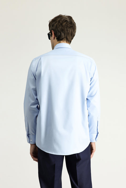 Uçuk Mavi Uzun Kol Klasik Non Iron Pamuklu Gömlek