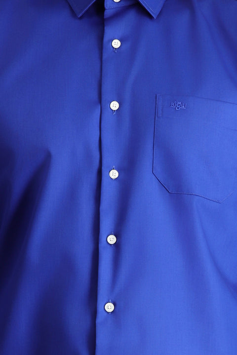 Saks Mavi Uzun Kol Klasik Non Iron Pamuklu Gömlek