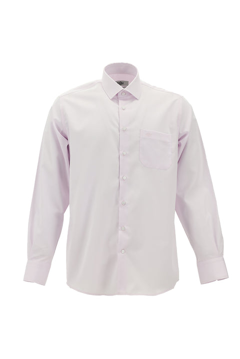 Toz Pembe Uzun Kol Klasik Non Iron Saten Pamuklu Gömlek