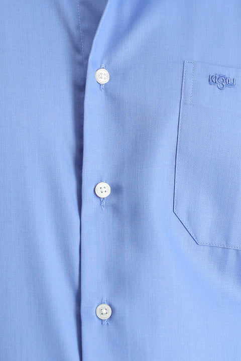 Aqua Mavisi Uzun Kol Klasik Non Iron Pamuklu Gömlek
