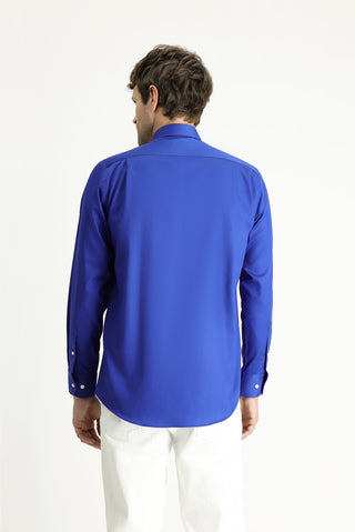  Saks Mavi Uzun Kol Klasik Non Iron Pamuklu Gömlek-Ki??l?