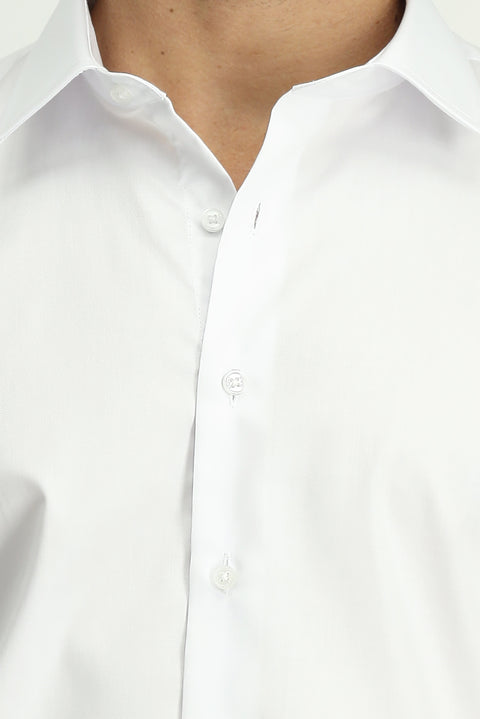 Beyaz Uzun Kol Klasik Non Iron Pamuklu Gömlek