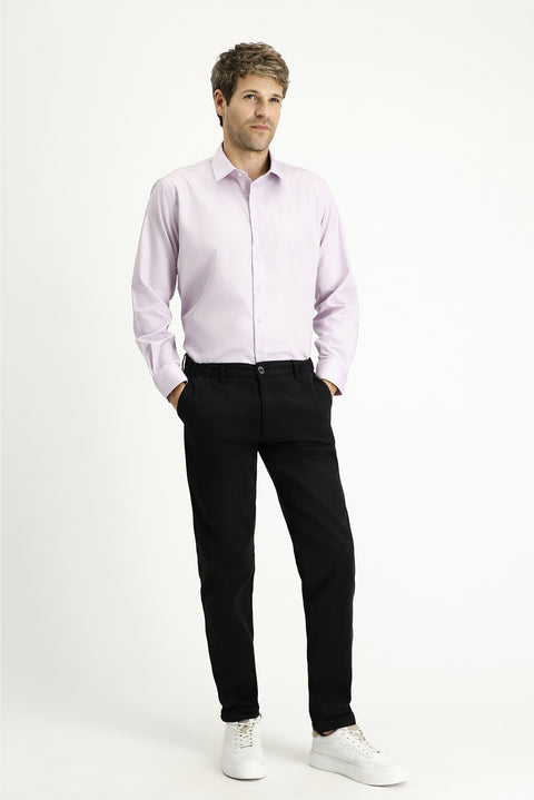 Lila Uzun Kol Klasik Non Iron Pamuklu Gömlek