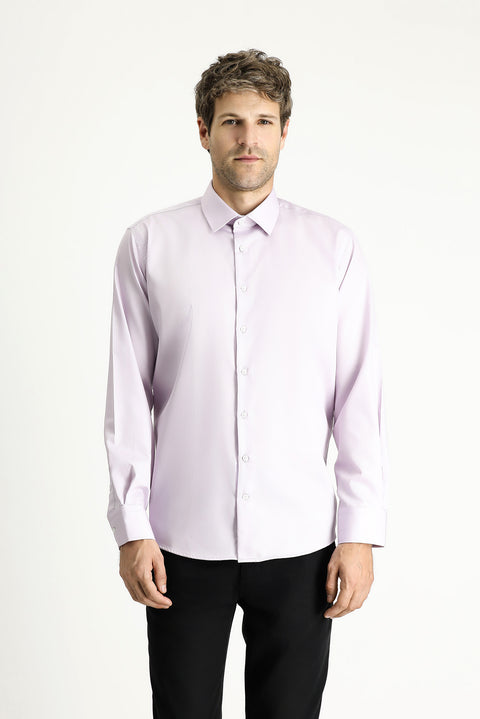 Lila Uzun Kol Klasik Non Iron Pamuklu Gömlek