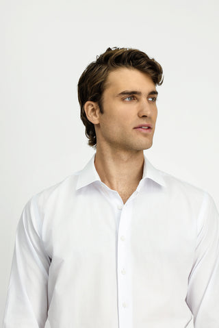  Beyaz Uzun Kol Slim Fit Dar Kesim Klasik Pamuk Gömlek