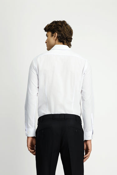 Beyaz Uzun Kol Slim Fit Dar Kesim Klasik Pamuk Gömlek