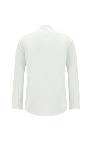  Beyaz Uzun Kol Slim Fit Dar Kesim Non Iron Saten Pamuklu Gömlek-Ki??l?