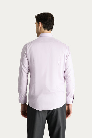  Lila Uzun Kol Slim Fit Dar Kesim Non Iron Saten Pamuklu Gömlek