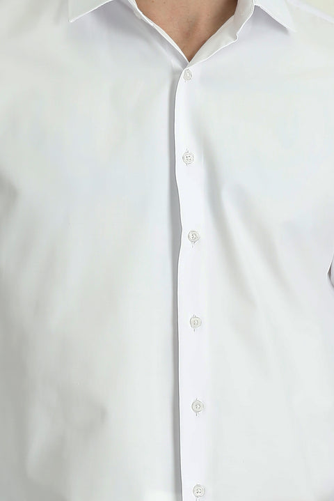 Beyaz Uzun Kol Slim Fit Dar Kesim Klasik Pamuklu Kolay Ütülenebilir Gömlek