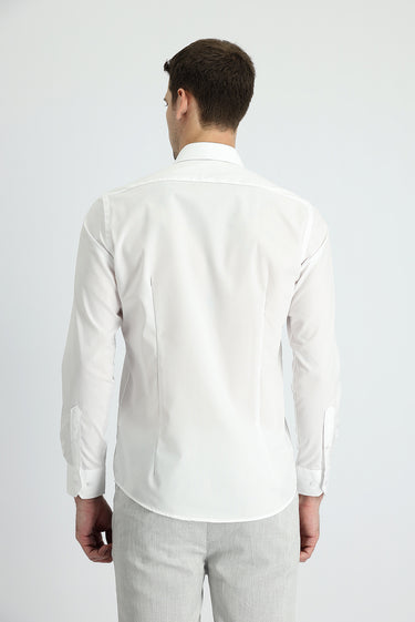  Beyaz Uzun Kol Slim Fit Dar Kesim Non Iron Klasik Pamuklu Kolay Ütülenebilir Gömlek