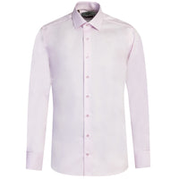 Toz Pembe Uzun Kol Slim Fit Dar Kesim Klasik Non Iron Saten Pamuklu Gömlek