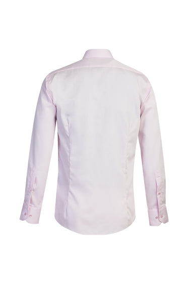  Toz Pembe Uzun Kol Slim Fit Dar Kesim Klasik Non Iron Saten Pamuklu Gömlek