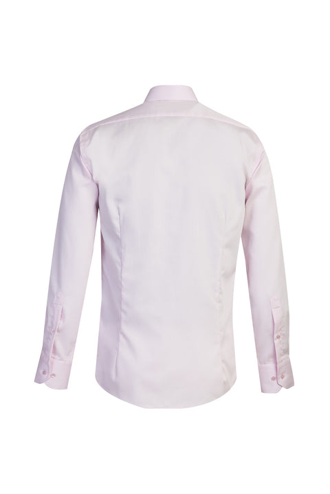 Toz Pembe Uzun Kol Slim Fit Dar Kesim Klasik Non Iron Saten Pamuklu Gömlek