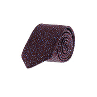 Koyu Bordo Desenli Kravat