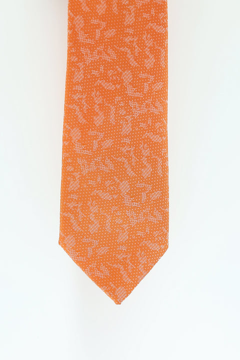 Açık Turuncu Desenli Kravat