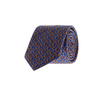 Koyu Lacivert Desenli Kravat