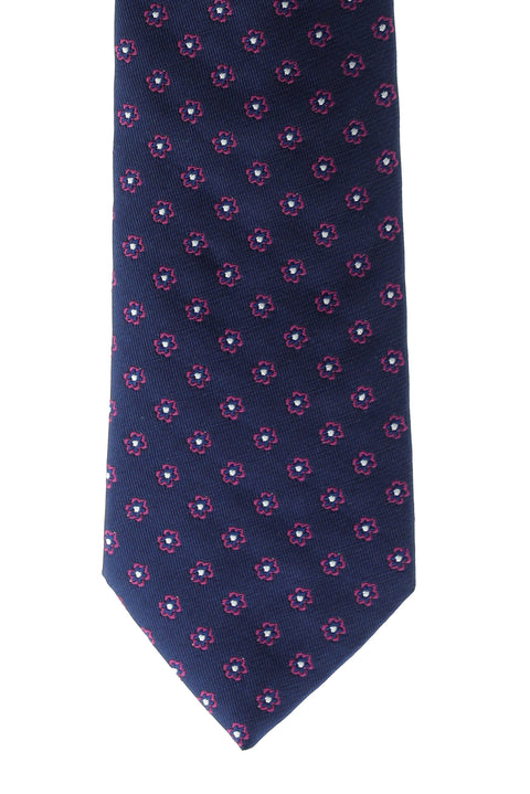 Orta Lacivert Desenli Kravat