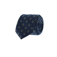 Mavi Çiçek Desenli Kravat