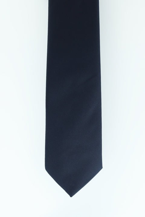 Dark Navy Plain Satin Tie