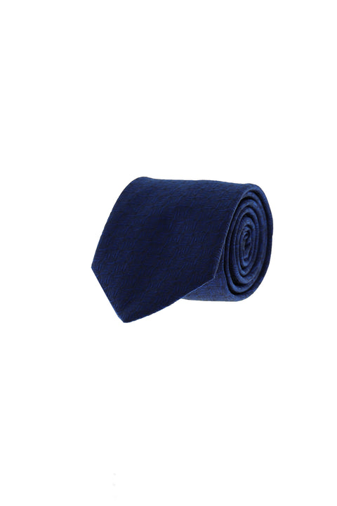 Navy Blue Patterned Tie