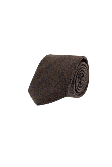Orta Kahve Desenli Kravat