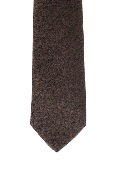 Orta Kahve Desenli Kravat
