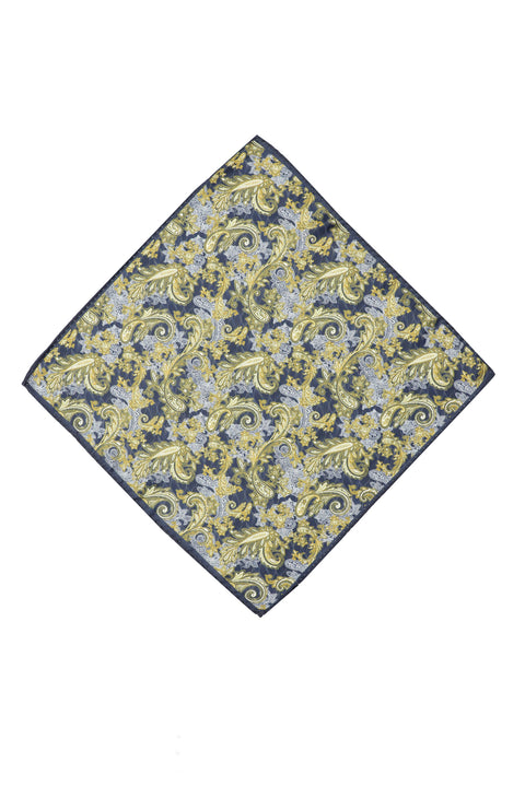 Koyu Lacivert Desenli Mendil