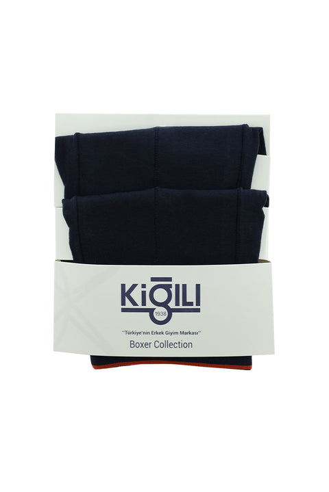 Açık Lacivert 2'li Pamuklu Süprem Boxer Seti