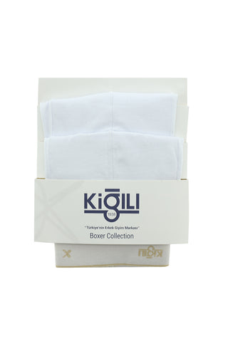  Beyaz 2'li Pamuklu Süprem Boxer Seti