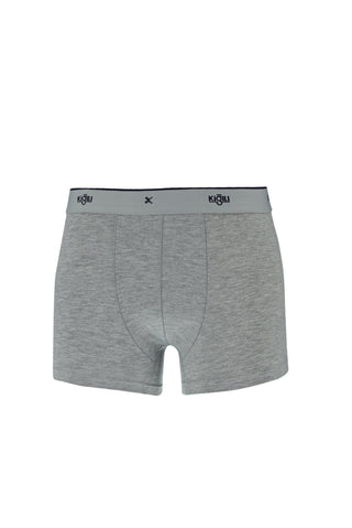  Orta Füme 2'li Düz Pamuklu Süprem Boxer Seti