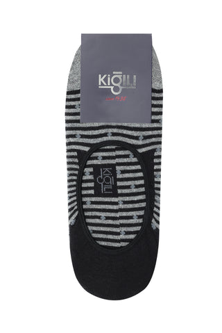  Bulut Gri Melanj 2'li Pamuklu Desenli Loafer Çorap Seti