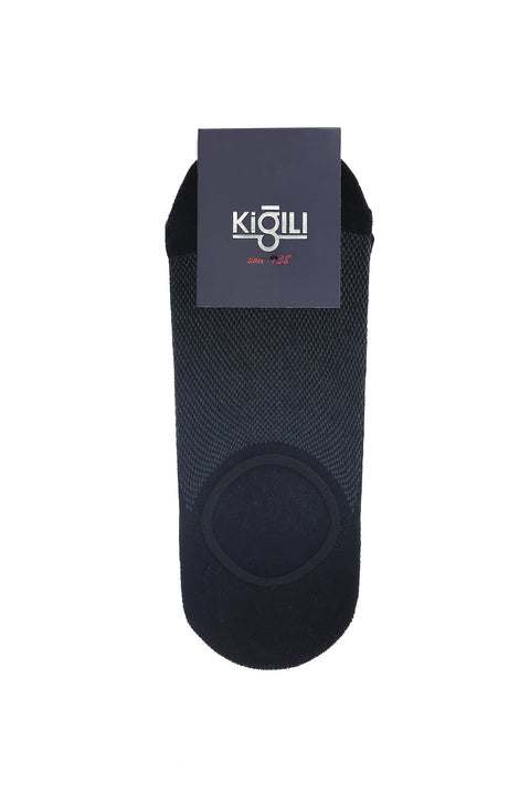 Siyah 2'li Pamuklu Desenli Loafer Çorap Seti