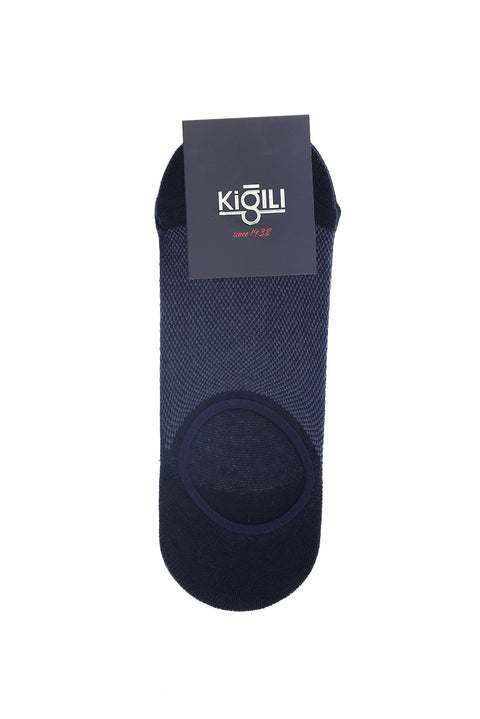 Orta Lacivert 2'li Pamuklu Desenli Loafer Çorap Seti