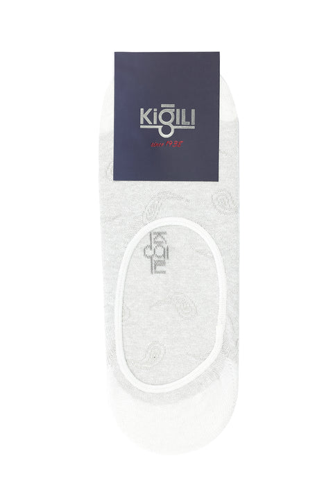 Beyaz 2'li Pamuklu Desenli Loafer Çorap Seti