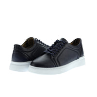 Orta Lacivert Sneaker Deri Ayakkabı