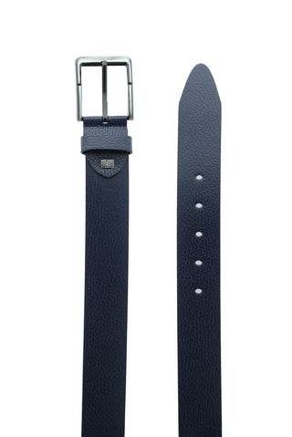  Koyu Lacivert Spor Desenli Deri Kemer